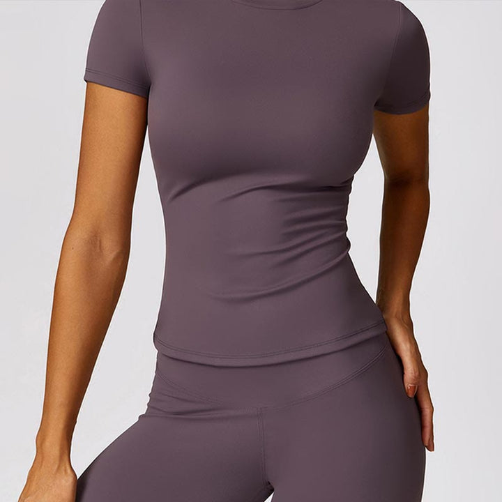 Buddha Stones Damen Kurzarm-T-Shirt, Oberteil, hohe Taille, Leggings, Hose für Sport, Yoga - image 43