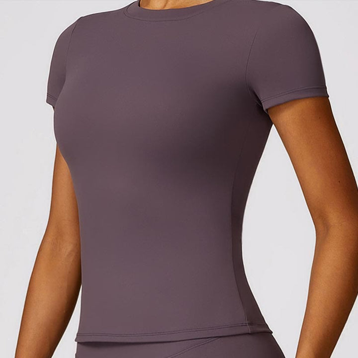 Buddha Stones Damen Kurzarm-T-Shirt, Oberteil, hohe Taille, Leggings, Hose für Sport, Yoga - image 44