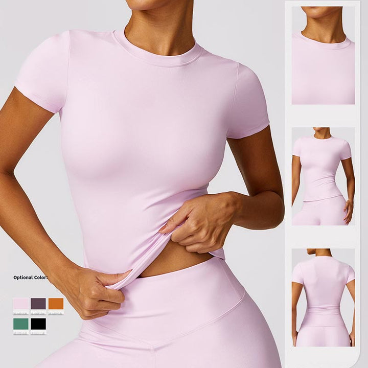 Buddha Stones Damen Kurzarm-T-Shirt, Oberteil, hohe Taille, Leggings, Hose für Sport, Yoga - image 63