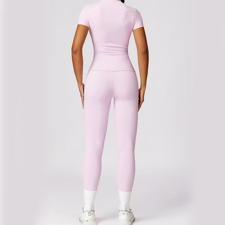 Buddha Stones Damen Kurzarm-T-Shirt, Oberteil, hohe Taille, Leggings, Hose für Sport, Yoga - image 65