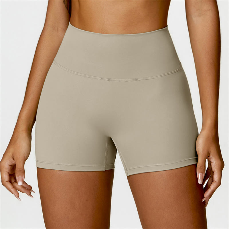Buddha Stones Gym Sport Yoga Rückenfreier BH Crop Tank Top Shorts - Braun - Shorts - US6, UK/AU10, EU38 (XL) - image 54