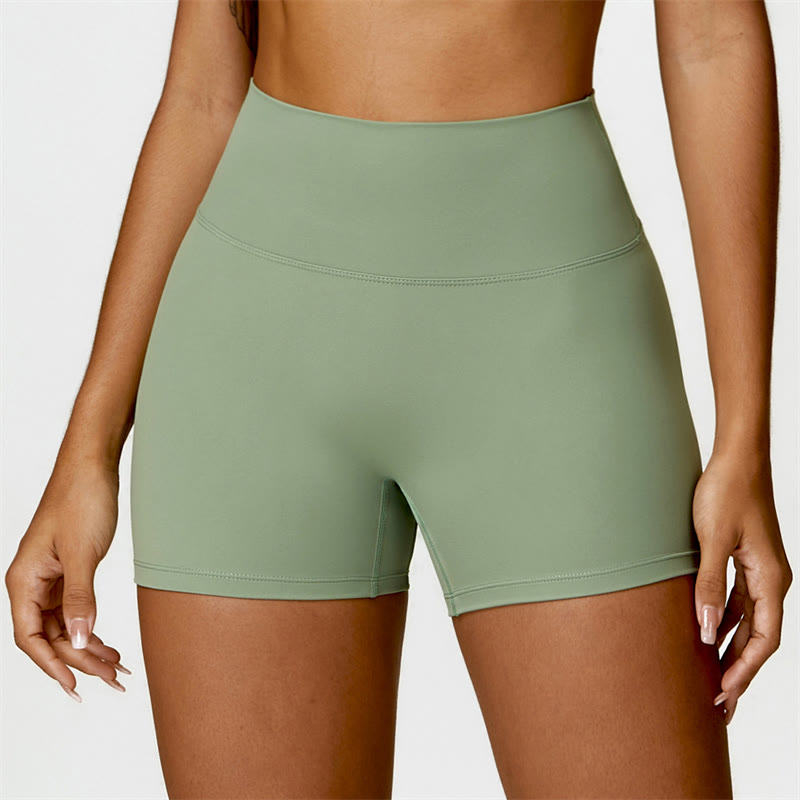 Buddha Stones Gym Sport Yoga Rückenfreier BH Crop Tank Top Shorts - Grün - Shorts - US6, UK/AU10, EU38 (XL) - image 29