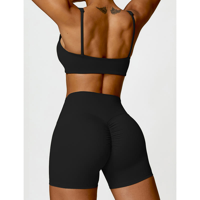 Buddha Stones Gym Sport Yoga Rückenfreier BH Crop Tank Top Shorts - image 2