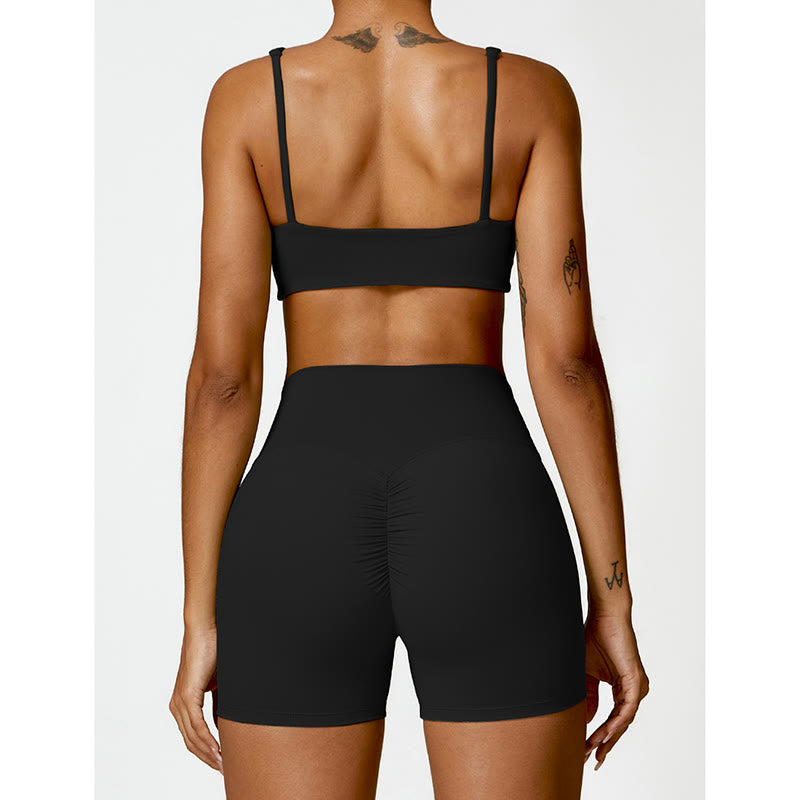 Buddha Stones Gym Sport Yoga Rückenfreier BH Crop Tank Top Shorts - image 3