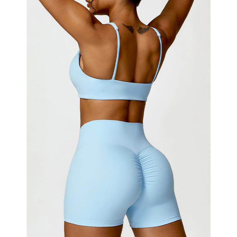 Buddha Stones Gym Sport Yoga Rückenfreier BH Crop Tank Top Shorts - image 16