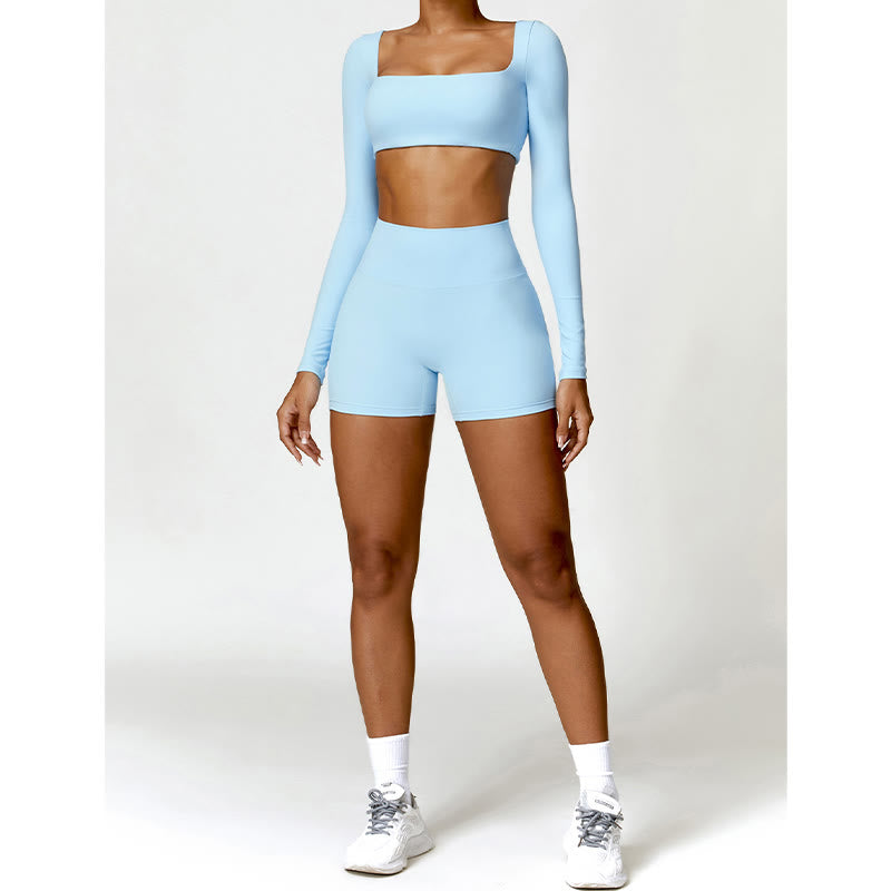 Buddha Stones Gym Sport Yoga Rückenfreier BH Crop Tank Top Shorts - image 24
