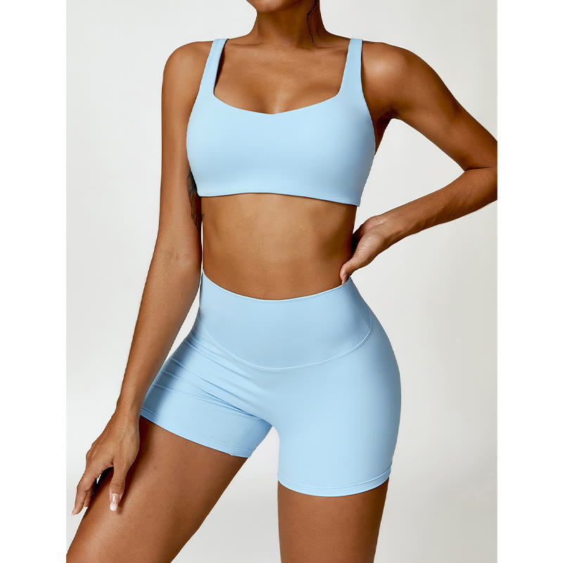 Buddha Stones Gym Sport Yoga Rückenfreier BH Crop Tank Top Shorts - image 17