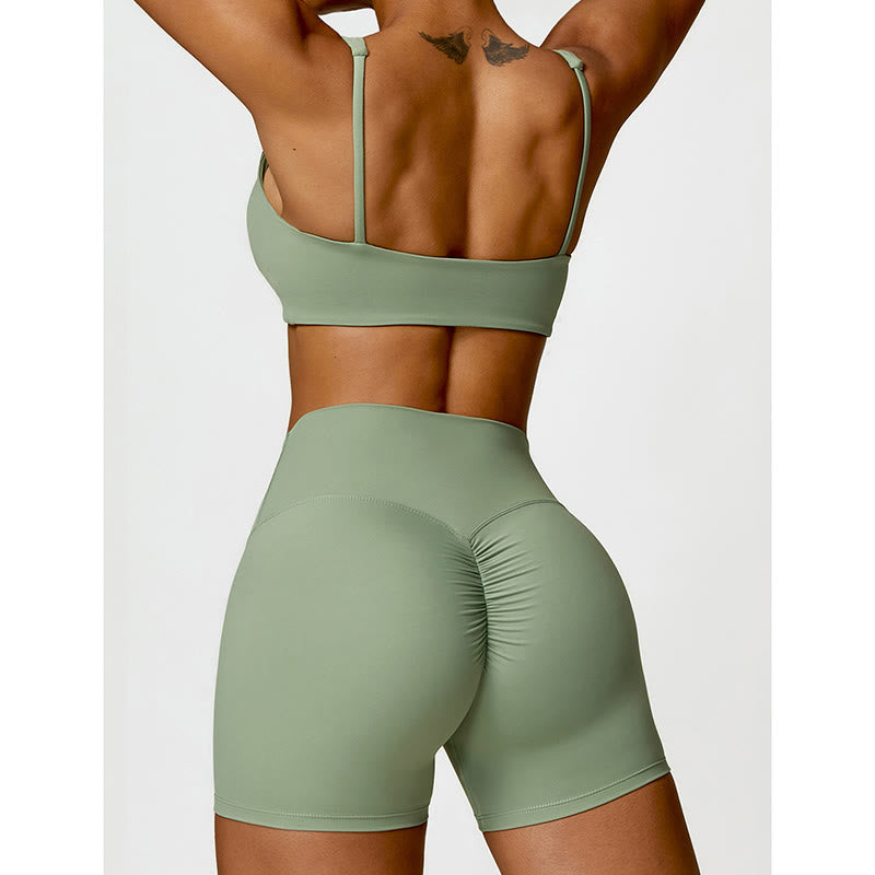 Buddha Stones Gym Sport Yoga Rückenfreier BH Crop Tank Top Shorts - image 34