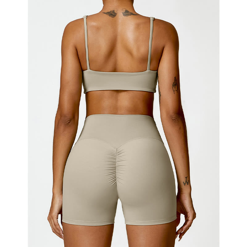 Buddha Stones Gym Sport Yoga Rückenfreier BH Crop Tank Top Shorts - image 53