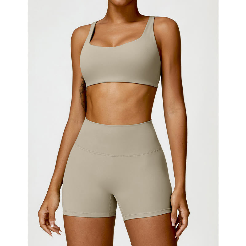 Buddha Stones Gym Sport Yoga Rückenfreier BH Crop Tank Top Shorts - image 51