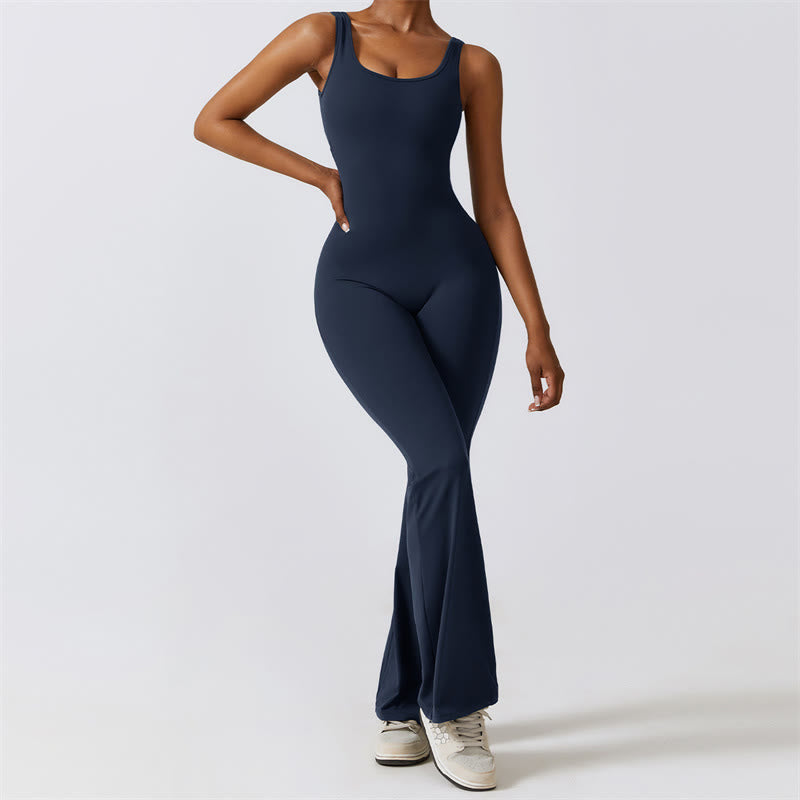 Buddha Stones Damen-Workout-Overall, ärmellos, Schlaghose, Sport, Fitness, Yoga-Bodysuit - Blau - US 8-10, UK/AU 12-14, EU 40-42 (XL) - image 21