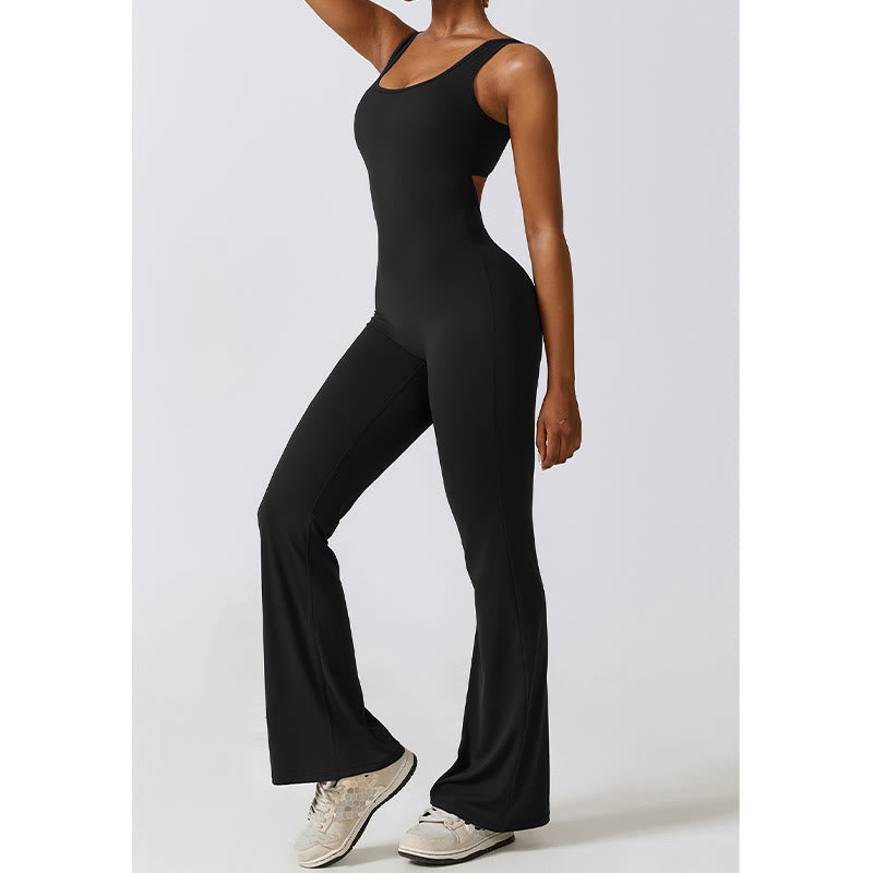 Buddha Stones Damen-Workout-Overall, ärmellos, Schlaghose, Sport, Fitness, Yoga-Bodysuit - image 2