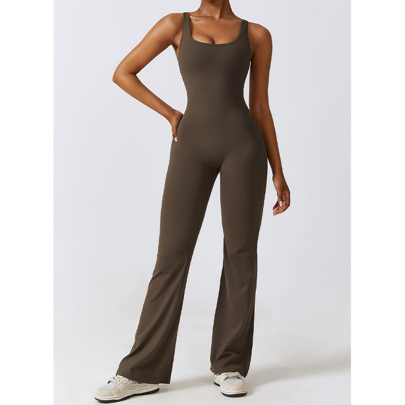 Buddha Stones Damen-Workout-Overall, ärmellos, Schlaghose, Sport, Fitness, Yoga-Bodysuit - image 14