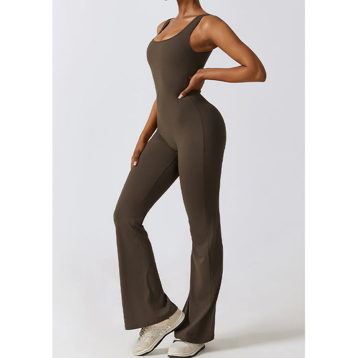 Buddha Stones Damen-Workout-Overall, ärmellos, Schlaghose, Sport, Fitness, Yoga-Bodysuit - image 17