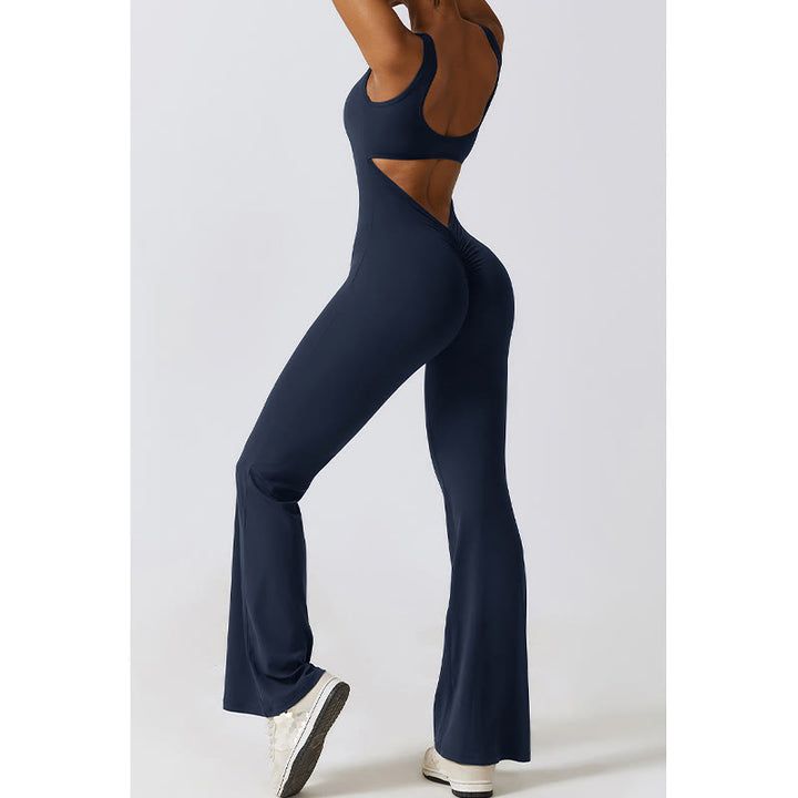 Buddha Stones Damen-Workout-Overall, ärmellos, Schlaghose, Sport, Fitness, Yoga-Bodysuit