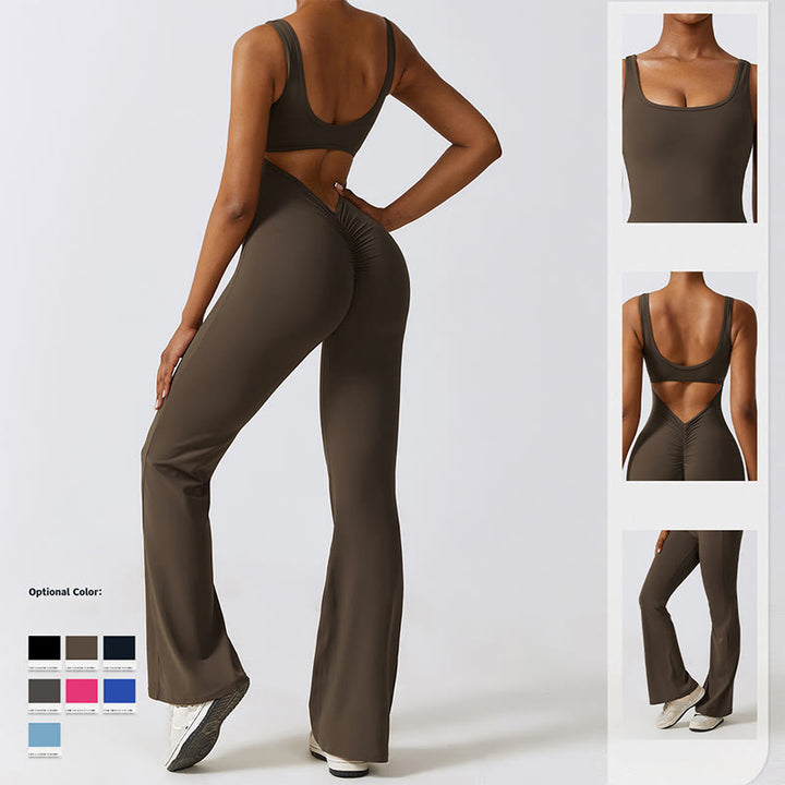 Buddha Stones Damen-Workout-Overall, ärmellos, Schlaghose, Sport, Fitness, Yoga-Bodysuit - image 20