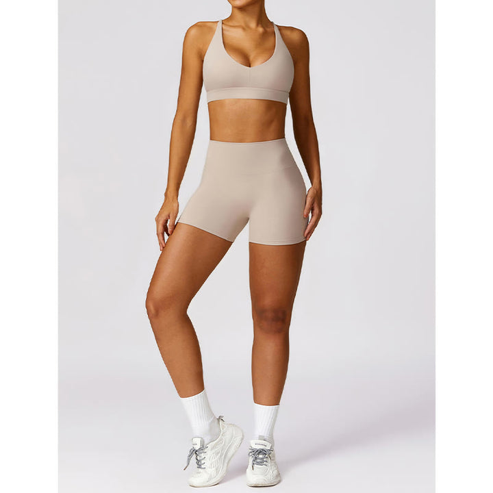 Buddha Stones Gym Sport Yoga Rückenfreier BH Crop Tank Top Atmungsaktive Shorts - image 19