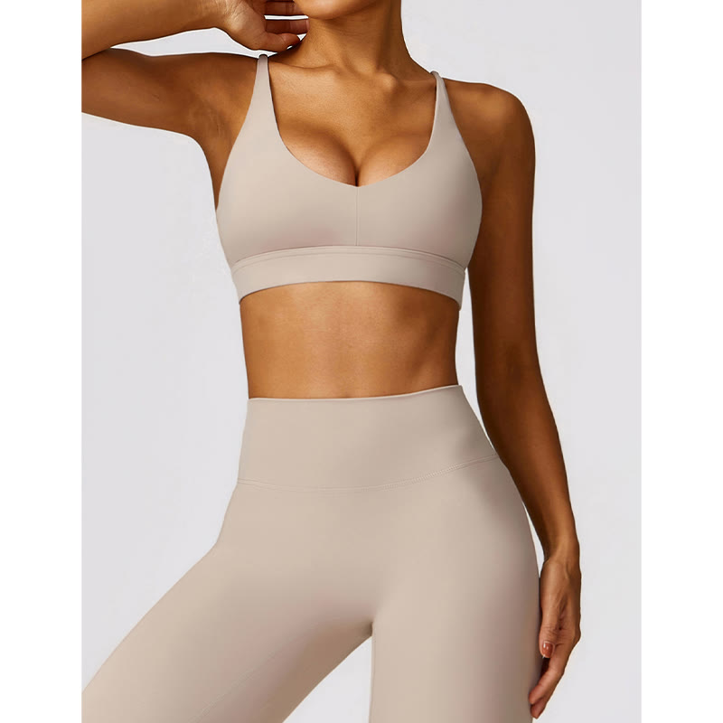 Buddha Stones Gym Sport Yoga Rückenfreier BH Crop Tank Top Atmungsaktive Shorts - image 17