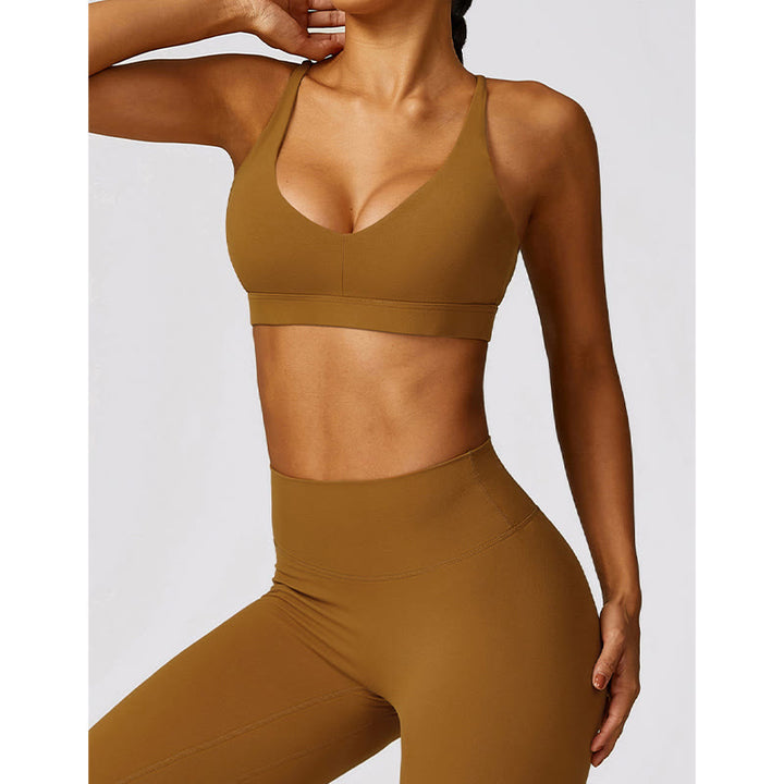 Buddha Stones Gym Sport Yoga Rückenfreier BH Crop Tank Top Atmungsaktive Shorts - image 48