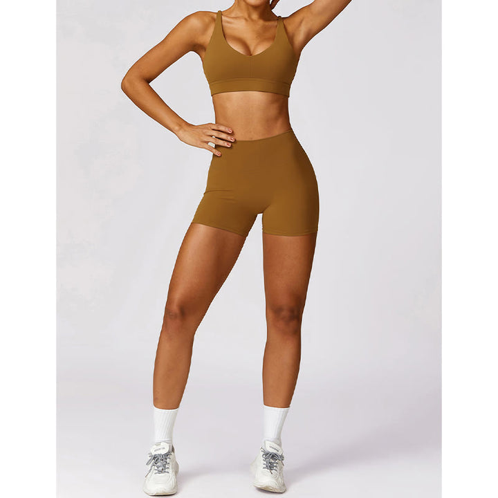 Buddha Stones Gym Sport Yoga Rückenfreier BH Crop Tank Top Atmungsaktive Shorts - image 51