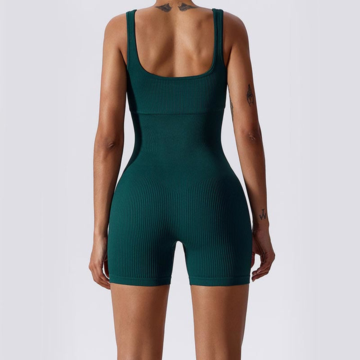 Buddha Stones Hoher Stretch-ärmelloser nahtloser Overall Sport Fitness Yoga Frauen Bodysuit