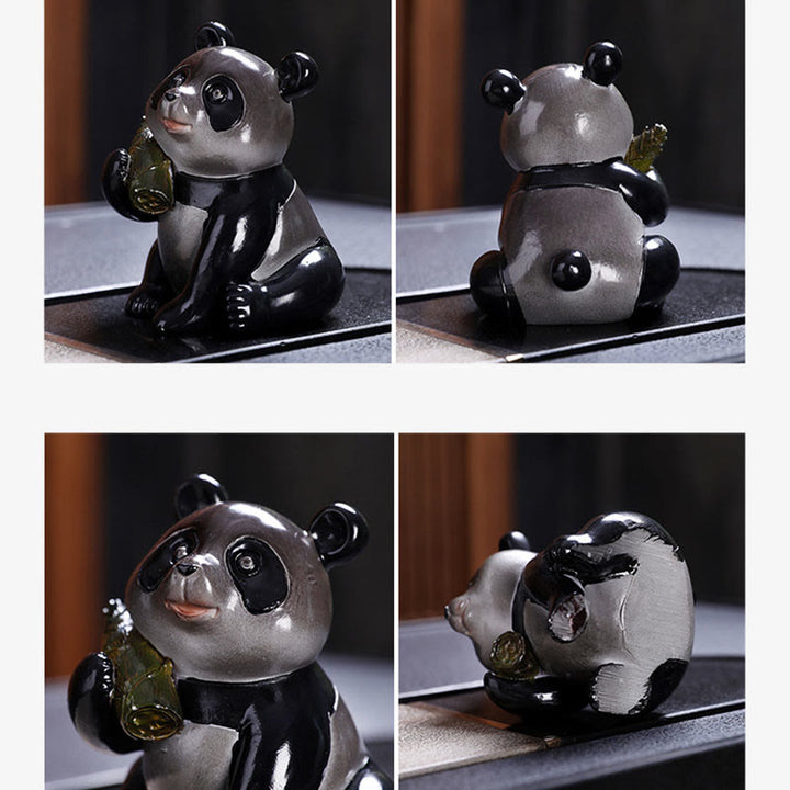 Buddha-Steine, Farbwechsel, kleiner süßer Panda, Bambus, Tee-Haustier, Kunstharz, Heimdekoration - image 7