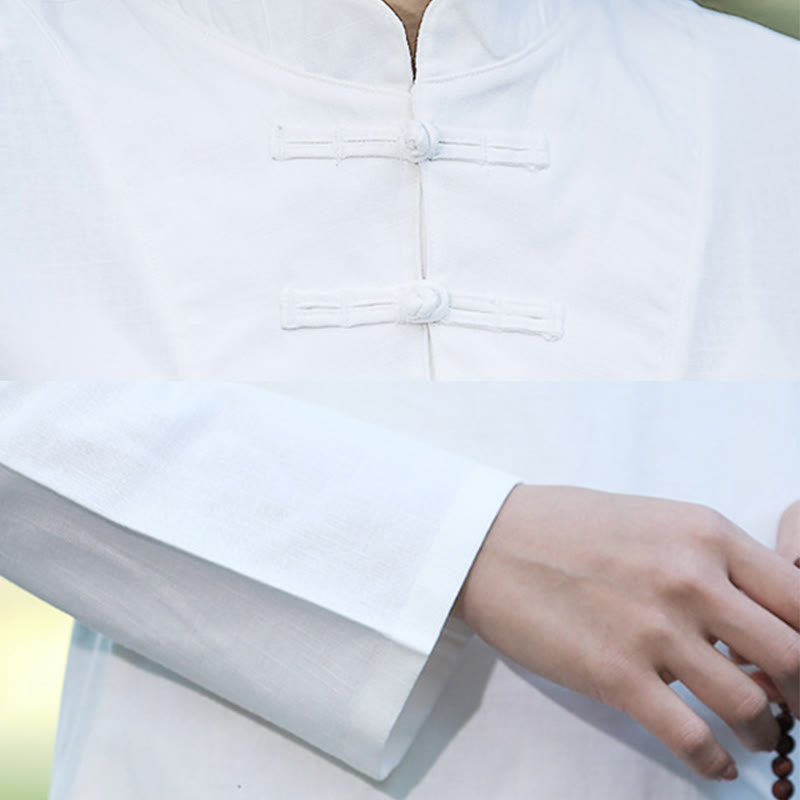 Buddha Stones 2-teiliges Set mit halblangen Ärmeln, Hemd, Oberteil und Hose, Meditation, Zen, Tai Chi, Baumwolle und Leinen, Damen - image 15