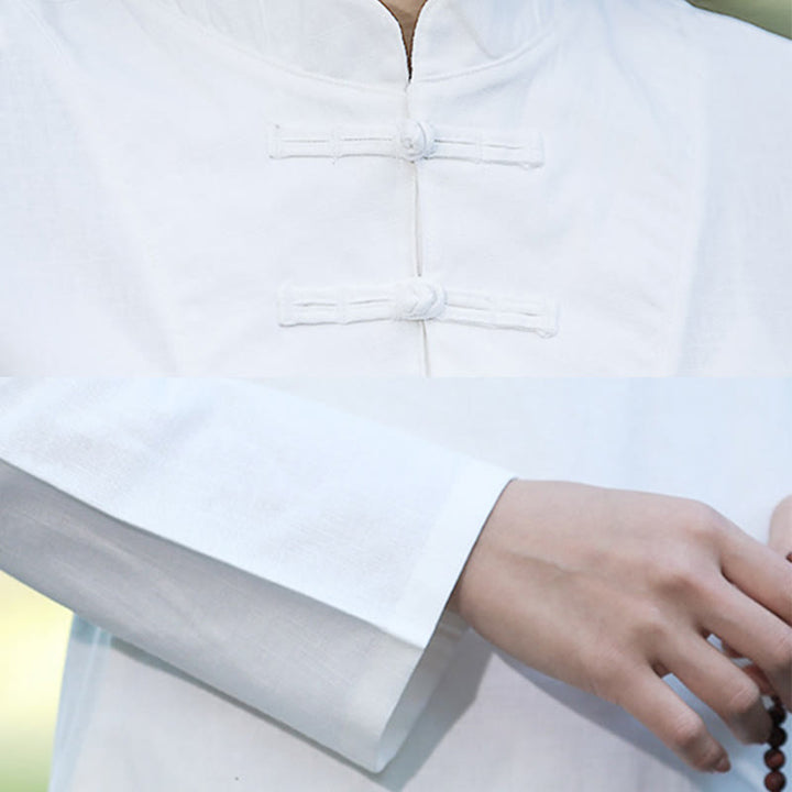 Buddha Stones 2-teiliges Set mit halblangen Ärmeln, Hemd, Oberteil und Hose, Meditation, Zen, Tai Chi, Baumwolle und Leinen, Damen - image 15