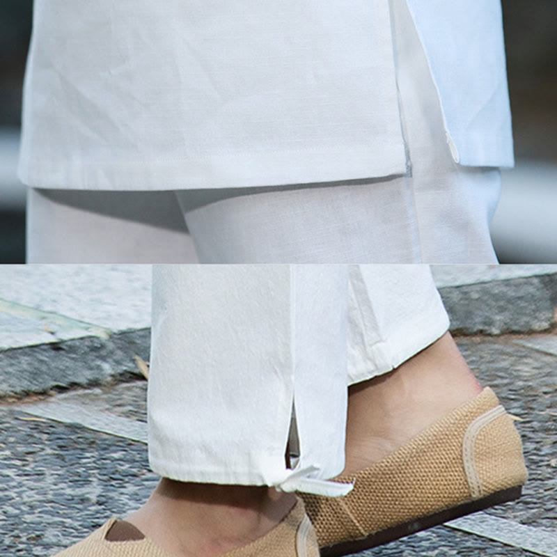 Buddha Stones 2-teiliges Set mit halblangen Ärmeln, Hemd, Oberteil und Hose, Meditation, Zen, Tai Chi, Baumwolle und Leinen, Damen - image 16