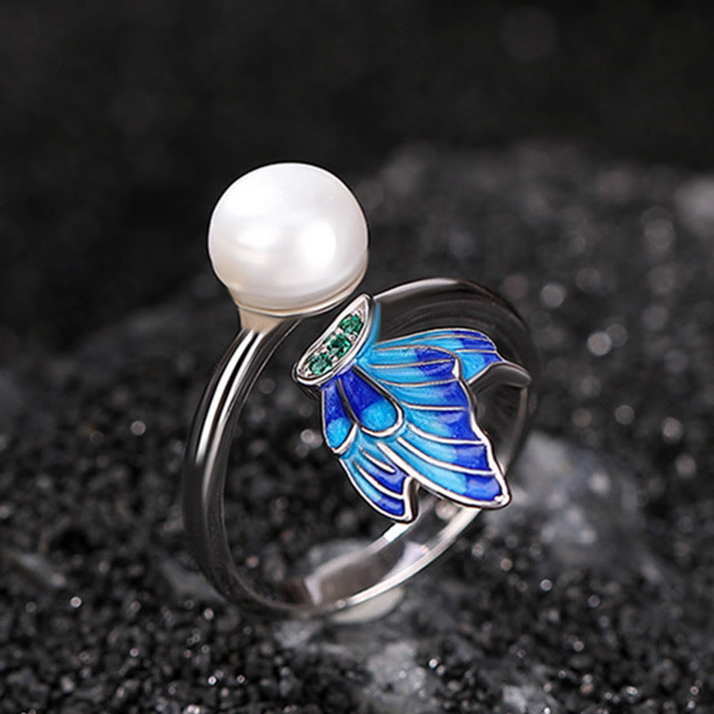 Buddha Stones 925 Sterling Silber Perle Schmetterling Heilung Halskette Anhänger Ohrringe Ring - image 11