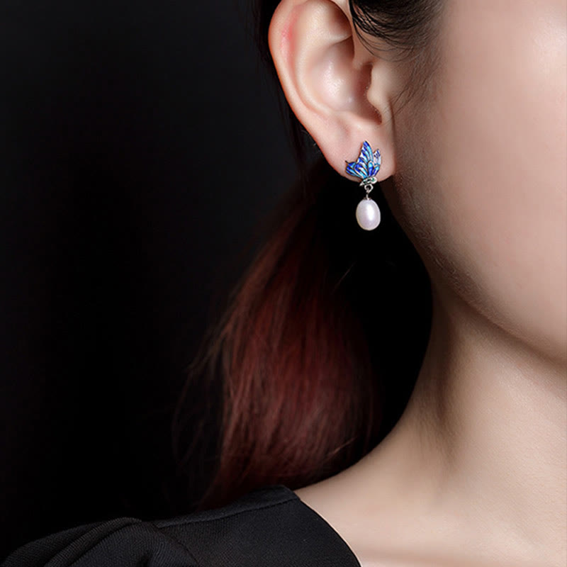 Buddha Stones 925 Sterling Silber Perle Schmetterling Heilung Halskette Anhänger Ohrringe Ring - image 9