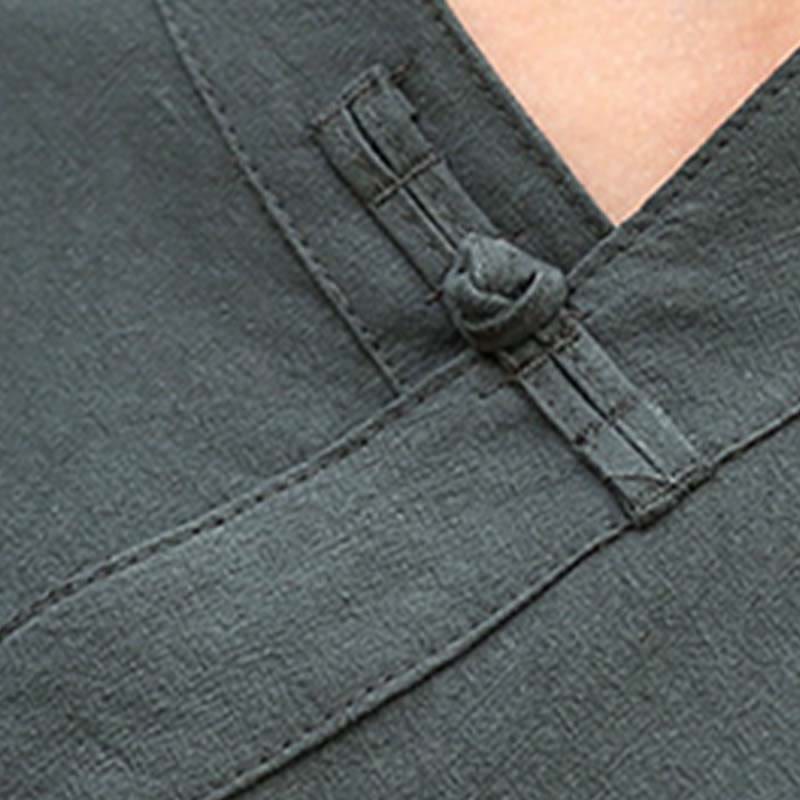 Buddha Stones 2-teiliges Set mit halblangen Ärmeln und V-Ausschnitt, Hemd, Oberteil und Hose, Meditation, Zen, Tai Chi, Leinenkleidung für Damen - image 21