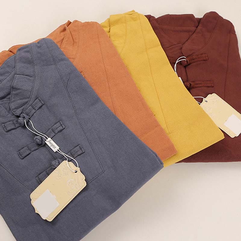 Buddha Stones 2-teiliges Damen-Kleidungsset mit kurzen Ärmeln, Oberteil, T-Shirt und Hose, Meditation, Zen, Tai Chi, Baumwolle und Leinen - image 16