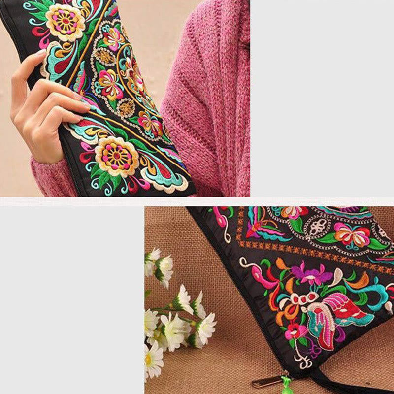 Buddha Steine ​​Drachen Schmetterling Kosmos Blume Stickerei Geldbörse Einkaufstasche - image 15