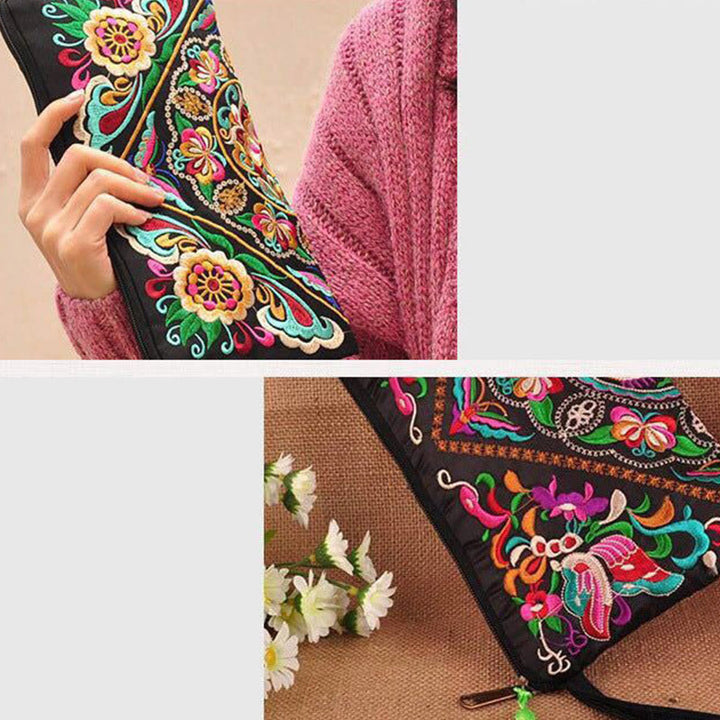 Buddha Steine ​​Drachen Schmetterling Kosmos Blume Stickerei Geldbörse Einkaufstasche - image 15