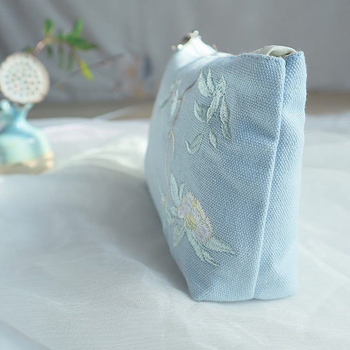 Buddha-Steine, kleine Blume, Pflaume, Kirsche, Kranich, Pfirsichblüte, Stickerei, Canvas-Geldbörse, Einkaufstasche - image 10