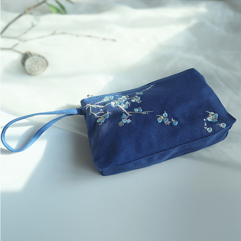 Buddha-Steine, kleine Blume, Pflaume, Kirsche, Kranich, Pfirsichblüte, Stickerei, Canvas-Geldbörse, Einkaufstasche - image 16