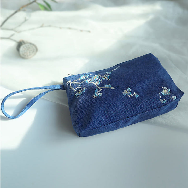 Buddha-Steine, kleine Blume, Pflaume, Kirsche, Kranich, Pfirsichblüte, Stickerei, Canvas-Geldbörse, Einkaufstasche - image 16