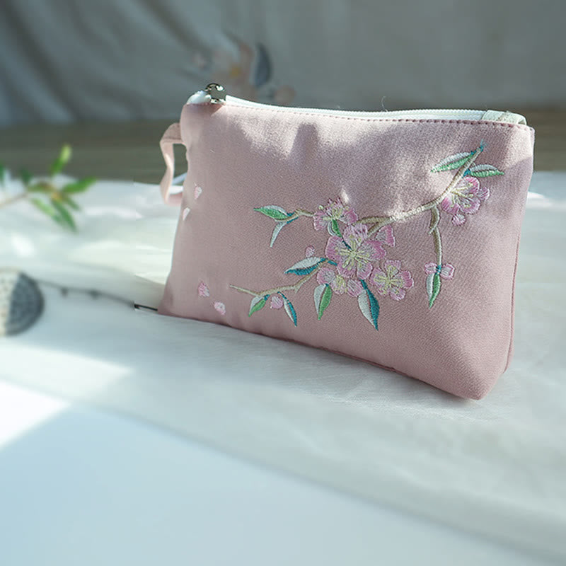 Buddha-Steine, kleine Blume, Pflaume, Kirsche, Kranich, Pfirsichblüte, Stickerei, Canvas-Geldbörse, Einkaufstasche - image 25