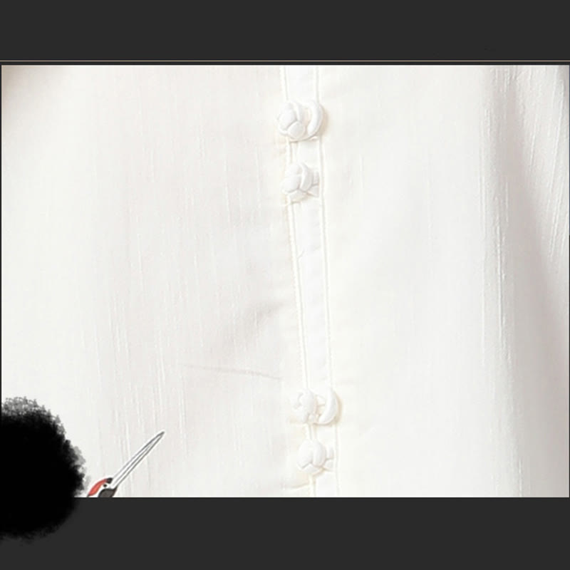 Kleidungsset mit Buddha-Steinen, Weiß Kranich, Meer, Baumwolle und Leinen, Meditation, Gebet, spirituelles Zen, Tai Chi, Qigong, Praxis - image 10