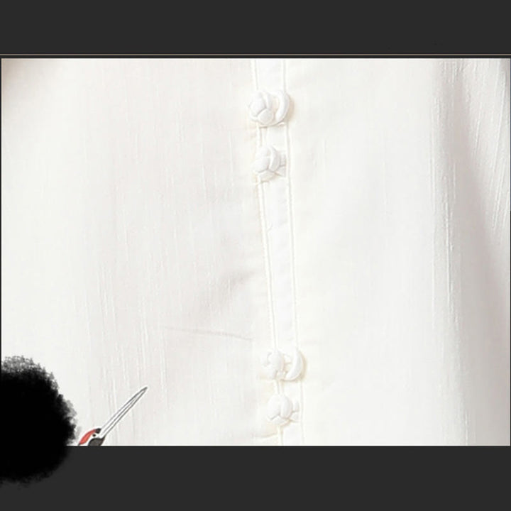 Kleidungsset mit Buddha-Steinen, Weiß Kranich, Meer, Baumwolle und Leinen, Meditation, Gebet, spirituelles Zen, Tai Chi, Qigong, Praxis - image 10