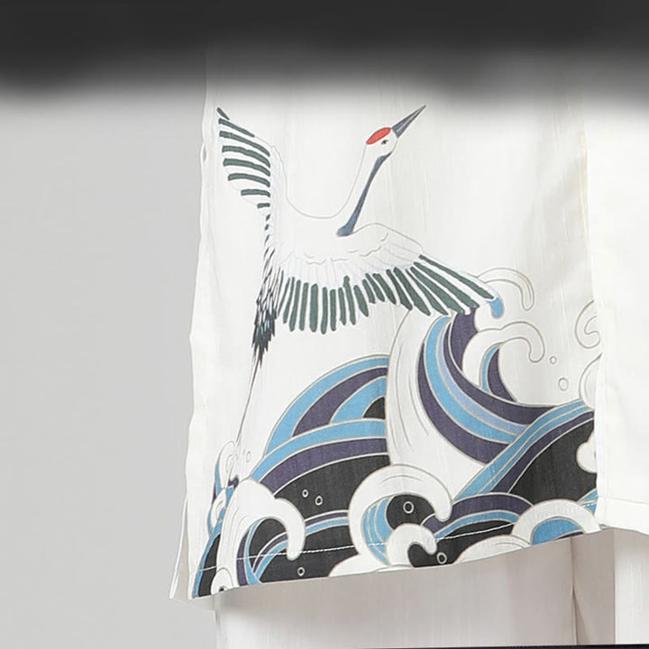 Kleidungsset mit Buddha-Steinen, Weiß Kranich, Meer, Baumwolle und Leinen, Meditation, Gebet, spirituelles Zen, Tai Chi, Qigong, Praxis - image 12