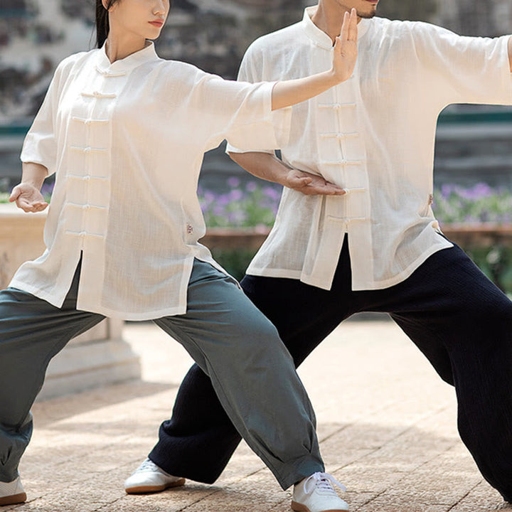 Buddha-Steine, einfarbig, Frosch-Knopf, Meditation, Gebet, spirituelles Zen, Tai Chi, Qigong, Praxis, Unisex-Kleidungsset - image 12