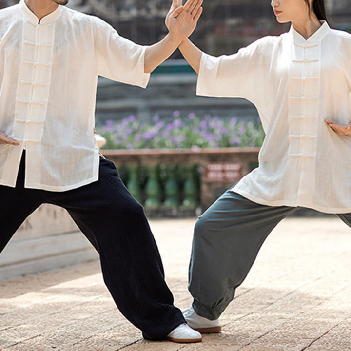 Buddha-Steine, einfarbig, Frosch-Knopf, Meditation, Gebet, spirituelles Zen, Tai Chi, Qigong, Praxis, Unisex-Kleidungsset - image 13