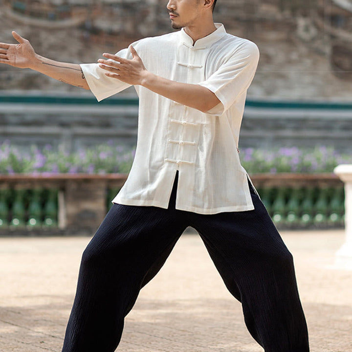 Buddha-Steine, einfarbig, Frosch-Knopf, Meditation, Gebet, spirituelles Zen, Tai Chi, Qigong, Praxis, Unisex-Kleidungsset - image 10