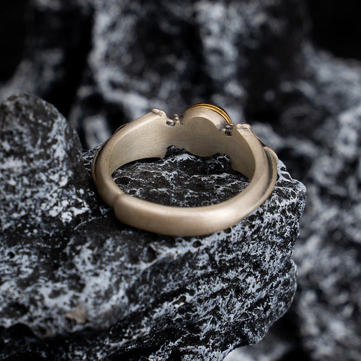 Ring mit Buddha-Steinen, 925er Sterlingsilber, Manjusri, Mantra, Om Mani Padme Hum, Peace, verstellbar - image 3