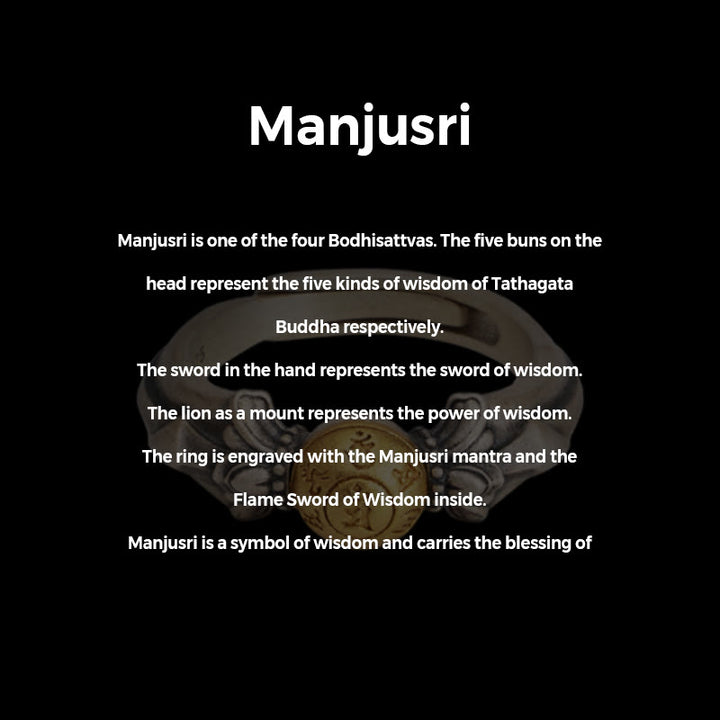 Ring mit Buddha-Steinen, 925er Sterlingsilber, Manjusri, Mantra, Om Mani Padme Hum, Peace, verstellbar - image 5