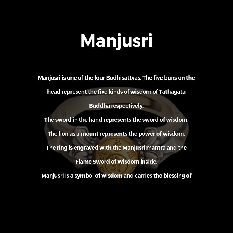 Ring mit Buddha-Steinen, 925er Sterlingsilber, Manjusri, Mantra, Om Mani Padme Hum, Peace, verstellbar - image 5