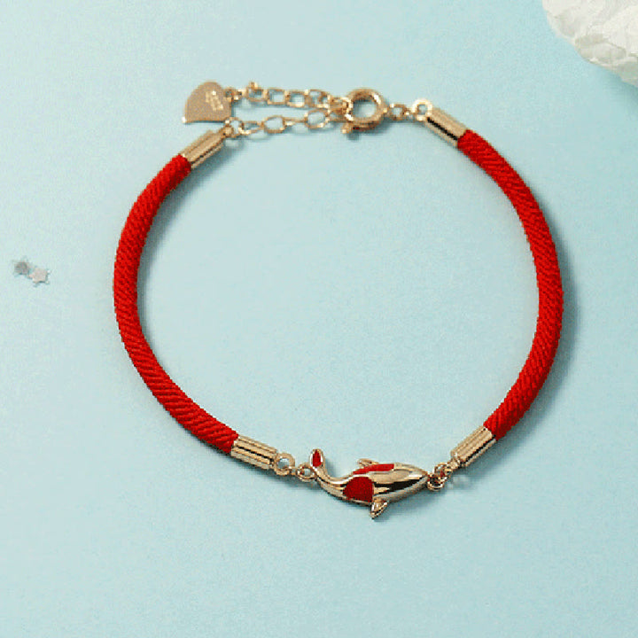 Buddha Steine ​​Kupfer Koi Fisch Reichtum Halskette Anhänger Rotes Seil Armband Ohrringe Set - image 4