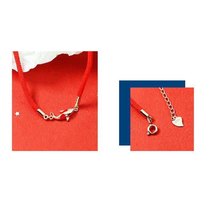 Buddha Steine ​​Kupfer Koi Fisch Reichtum Halskette Anhänger Rotes Seil Armband Ohrringe Set - image 6
